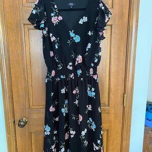 MSK Black Floral Women's Dress